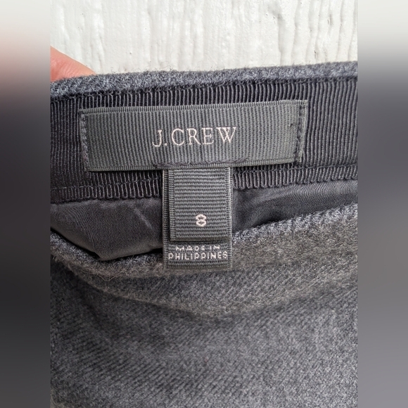 J. Crew Charcoal Gray 100% Wool Zip Pencil Skirt Women's Size 8 - Picture 3 of 5
